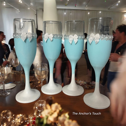 The Bradshaw- Caribbean Blue Ombre Set of 4